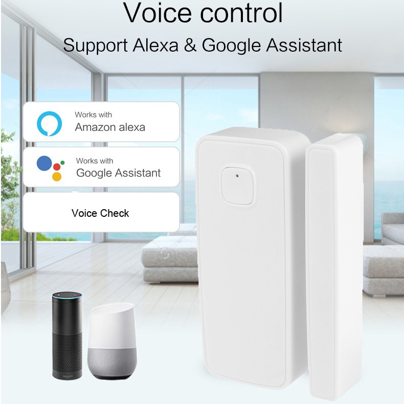 Tuya Smart Life Wireless Door/Window Detector APP Notification Alerts Security Sensor Support Alexa Google Home No Need Hub