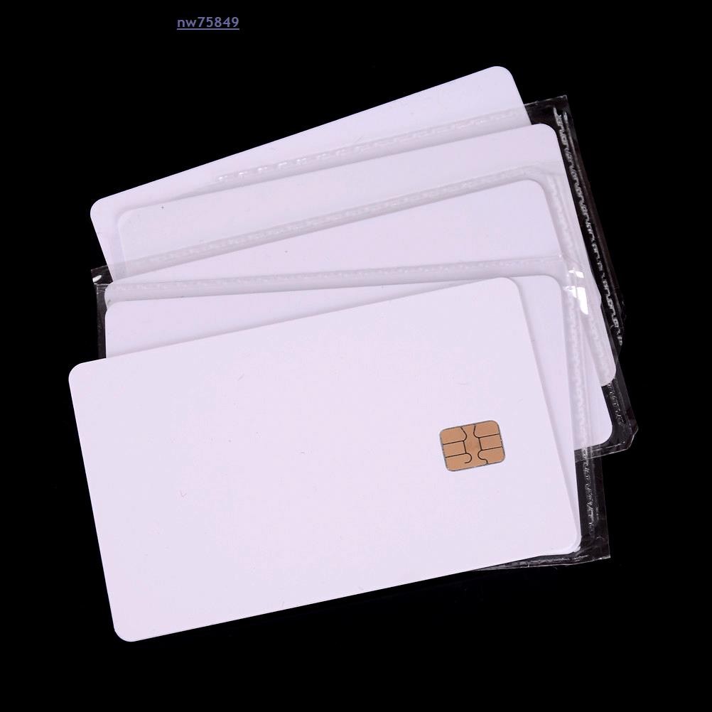 New 5pcs ISO Plastic IC With Chip SLE4442 Blank Smart Card Contact IC Card Safety White