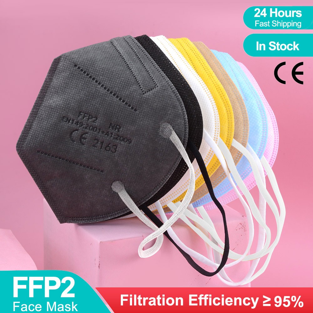 5 Layers Adult Multicolor Synthetic Fabric Face Mask KN95 Fpp2 Mascarilla Certified KN95 Mouth Mask Reusable ffp2fan CE ffp3