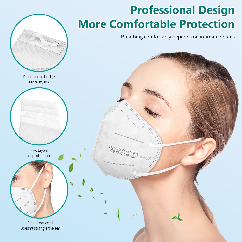 10-200pcs KN95 Maske KN95 Mascarilla FPP2 homology ada White Face Mask Black Filter KN95FFP2 Protective Mask Mouth Masks ffp2fan