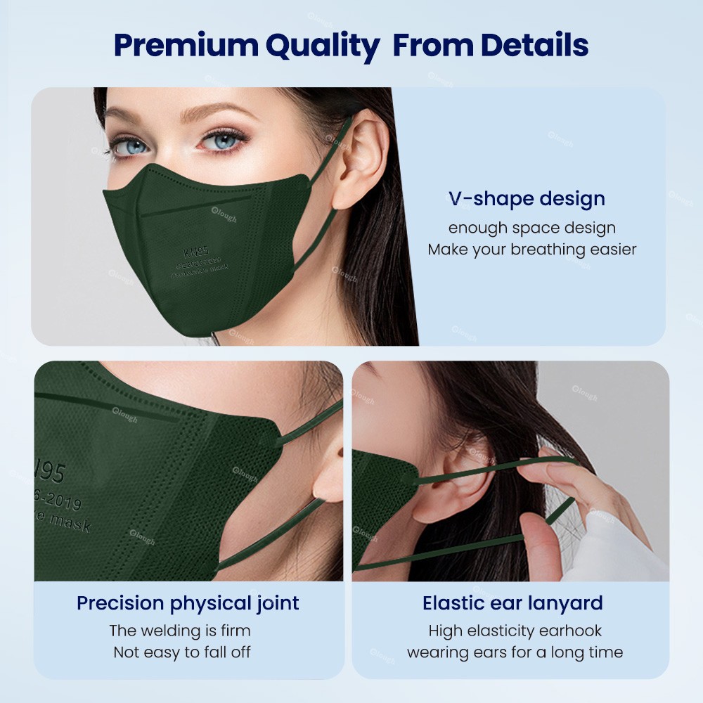 Elough Mask FFP2 CE Certificated 3D Protective Kn95 Face Mask Dust-proof PM2.5 Respirator Filtration Respirator KN 95 Mask