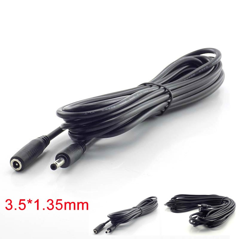 1/1.5/3/5M Male Female DC Power Accessory Extension Cable 5V 2A Power Adapter Cord 3.5mm x 1.35mm Connector for CCTV Security Camera