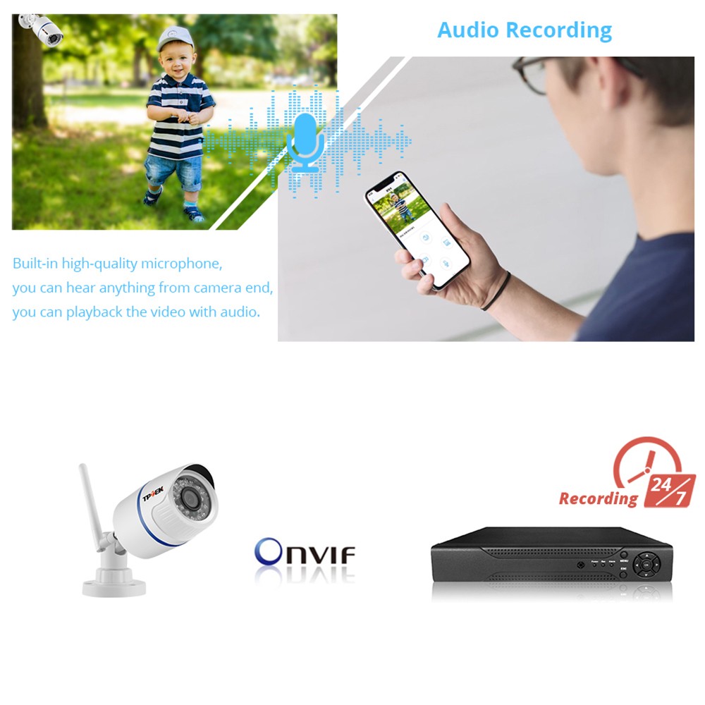 4MP Outdoor WiFi IP Camera Home Security Surveillance Video WiFi Camara HD 1080P Wireless WiFi Audio Recording Camera