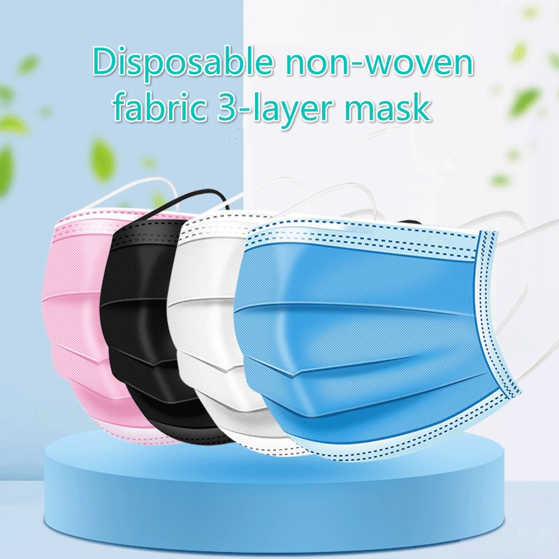 Mouth Masks 3-Layer Anti Dust Disposable Mascarillas 10/50/100 Pcs Non-woven Meltblown Cloth Masks Elastic Ear Loop Face Mask