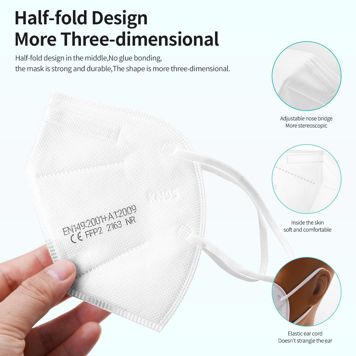 5-200pcs KN95 Face Mask 5 Layer Filter Dust Port PM2.5 mascarillas FFP2 Nonwoven Health Protective N95 Mask Fast Delivery