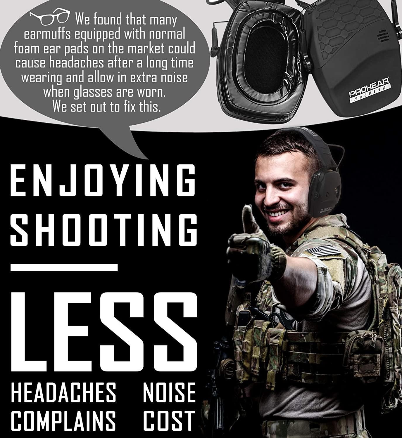 ZOHAN - Electronic Shooting Earmuffs, Ear Protection, Noise Reduction, Sound Amplification, Professional Hunting Defender NRR22