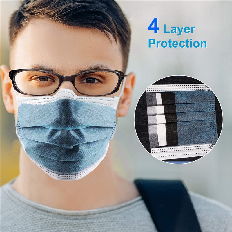 4 Layers Adult Disposable Mask Activated Carbon Mascarillas Quirquejas Homeopathic Mouth Masks Face Filter Mask Christmas