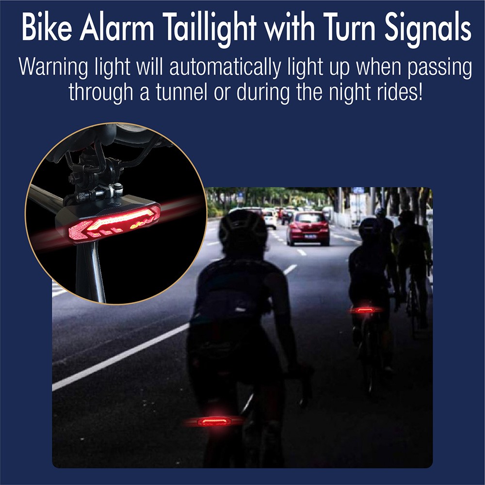 Awapow Bicycle Alarm Anti-theft Bike Rear Alarm USB Rechargeable LED Waterproof Tail Light Automatic Induction Bicycle Lamp