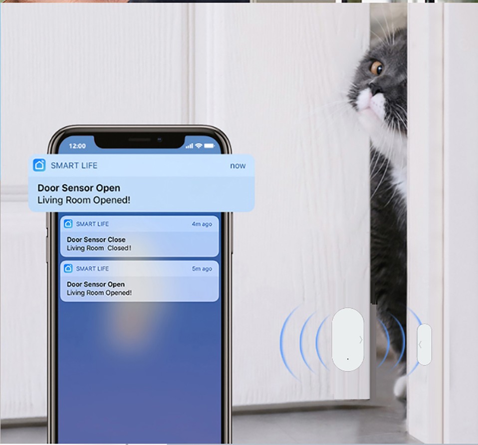 Tuya ZigBee Door Sensor Connect Open Sensor for Smart Home Automation App Remote Control Work with Aliax, Google Home