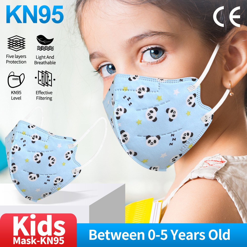 10-100pcs 5 Layers KN95 Face Mask FFP2 Mascarillas for 0-5 Years Children Masque Filter ffp2fan Dustproof mascarilla fpp2 homology ada