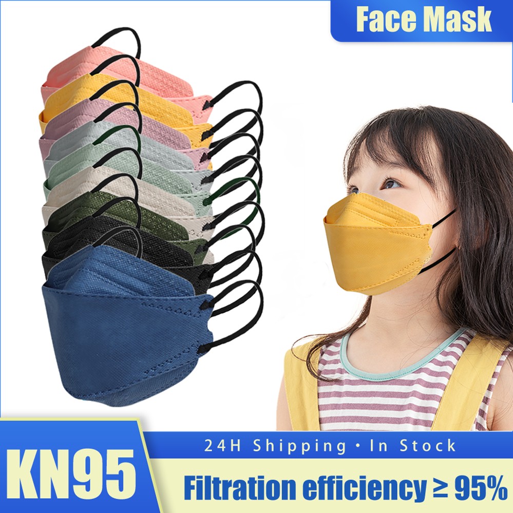 قناع KN95 للأطفال FFP2 Mascarillas FPP2 Niños homology ada قناع وجه كوري 4 شرائح الأسماك ffp2maske قناع Morandi كيندر