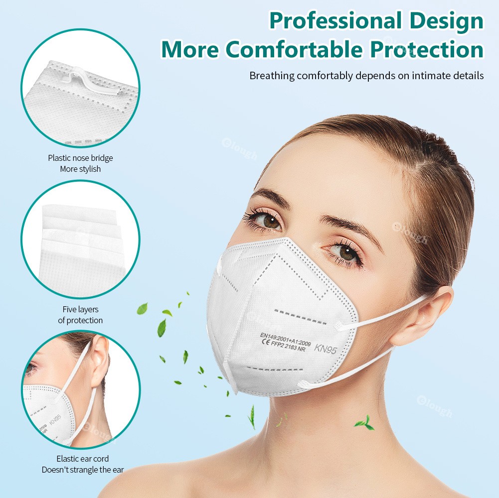 Mascherine FFP2 CE Certificate 5 Layers KN95 Mask Black Respirator Mask fpp2 Protective Face Mask Adult FFP 2 Masque