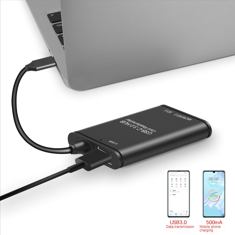 Movable USB C HUB USB 3.0 HUB Type C USB Splitter Thunderbolt 3 USB-C Adapter TF SD OTG Card Reader for Samsung MacBook Pro/Air