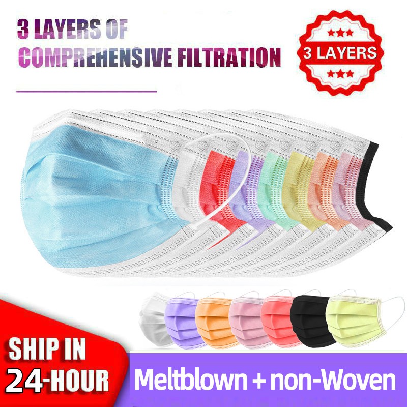 3-layer protective face mask with anti-dust filter for adults disposable