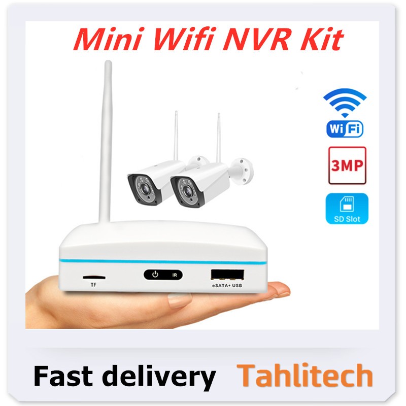 Tahlitech Wireless Outdoor Camera Set Wifi CCTV NVR Kit PIR Smart Human Detection Camera Surveillance Security Camera System