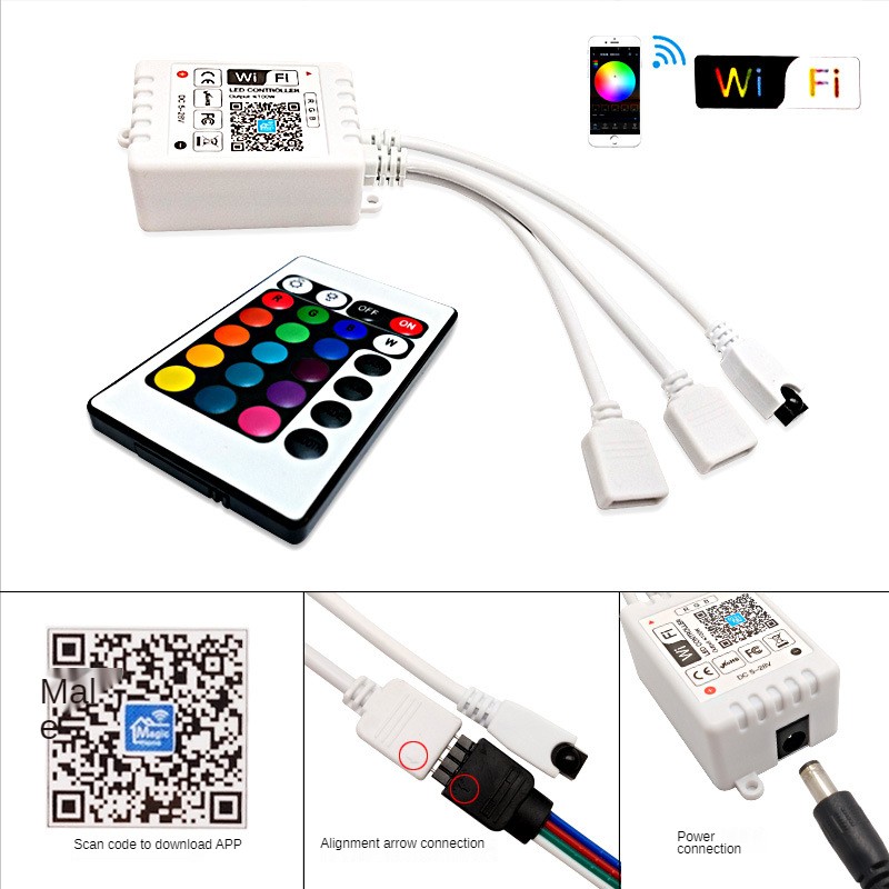 24 Keys LED RGB Controller DC12V IR Remote Control Dimmer for SMD 5050 RGB LED Strip Lights IR Remote Control Box with Battery