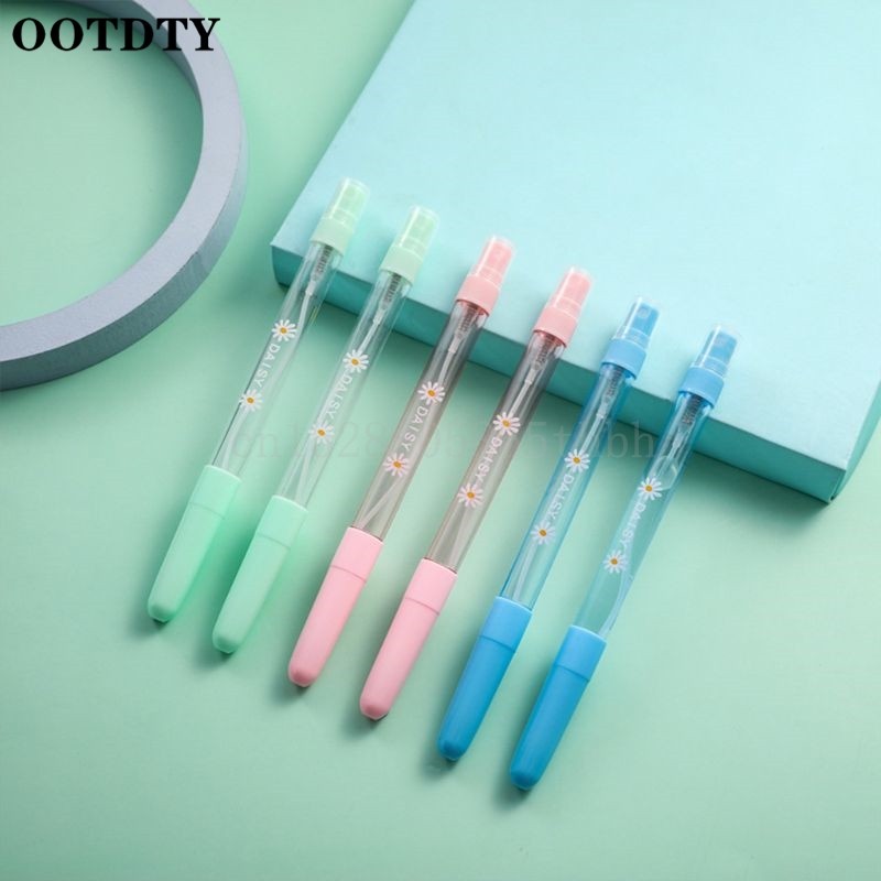 6pcs/set Creative Spray Gel Pen Perfume Antiseptic Alcohol Sanitizer Sprayer Refillable Neutral Pen Student Stationery