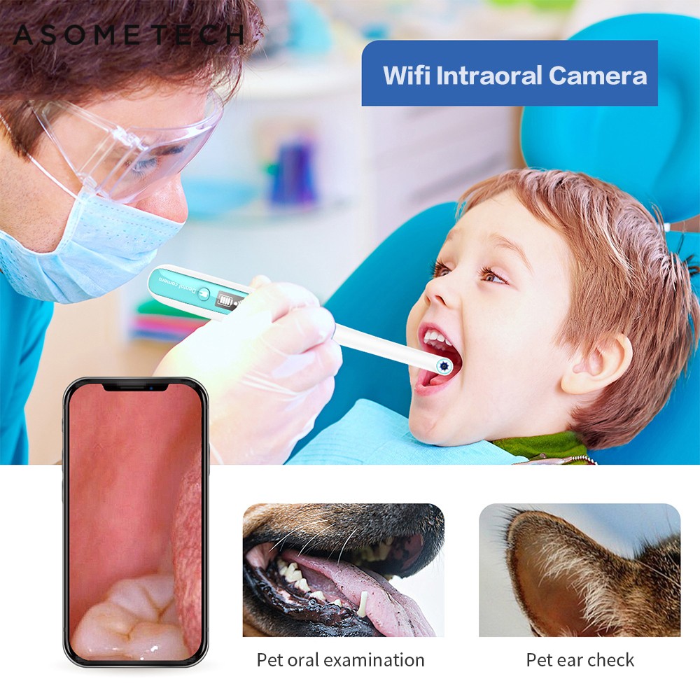 Wireless Oral Endoscope Wifi 8 Adjustable LEDs Intraoral Camera HD Video IOS Android Dental Examination Endoscope