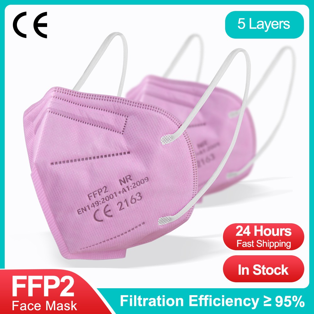 5-100pcs Pink KN95 Masks For Adult Masacarillas FPP2 Approved ffp2Mask Protective Respirator FPP2 Mask FFP2 Face Mouth Mask