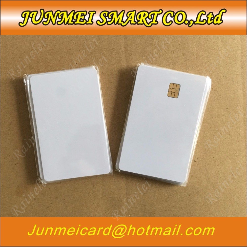 50pcs/lot ISO7816 PVC Smart Card IC Contact SLE 4442 Chip White PVC Blank Smart Card