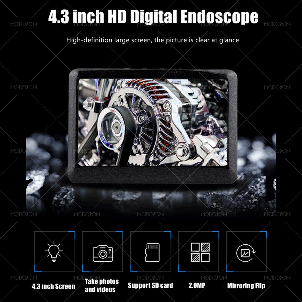 3.9mm 1080P 4.3 inch HD Digital Endoscope Camera 1200mah Industri Inspection Videoscope Snake Video Endoscope Handheld Endoscope