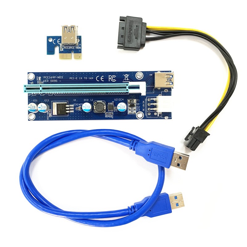 VER008C بطاقة الناهض USB3.0 PCI PCIE PCI-E 1X إلى 16X موسع أحدث 60 سنتيمتر 008C الناهض محول مع LED للتعدين GPU التعدين