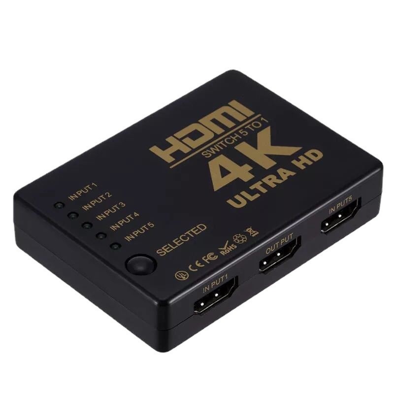 HDMI Compatible Switcher Five Pieces One 4K*2K HDTV 3D 5 in 1 Out Ultra HD Security Video Converter Five in One Out Switch