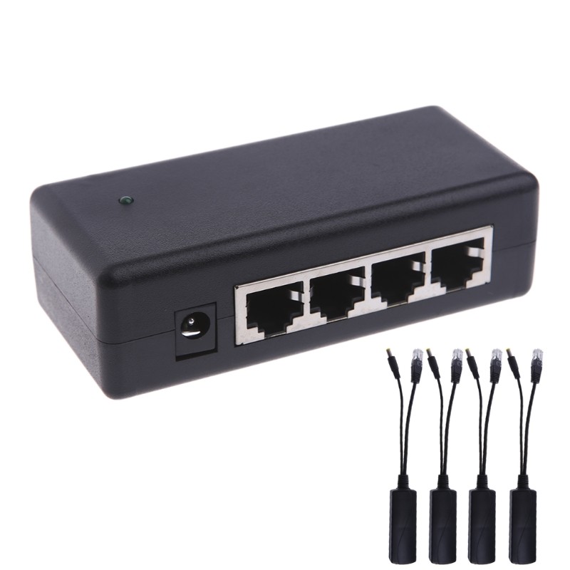 4 Port PoE Inverter For CCTV Surveillance IP Cameras PoE Power Adapter PoE