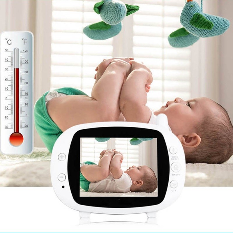 3.5 Inch LCD Screen 2.4G Digital Wireless Video Voice Control Night Security Camera Viewer 2-way Talk Baby Monitor