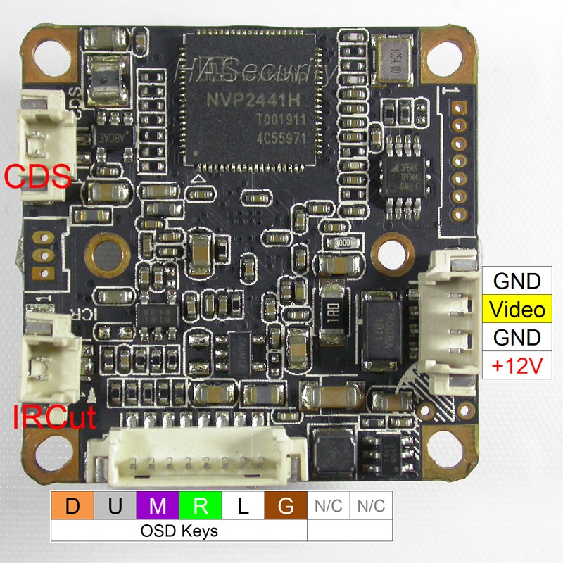 Smart CCTV Board HDR AHD 1080P 1/2.8" Sony STARVIS IMX307 CMOS + NVP2441 PCB Board (Optional Parts) PCB Size 32x32mm