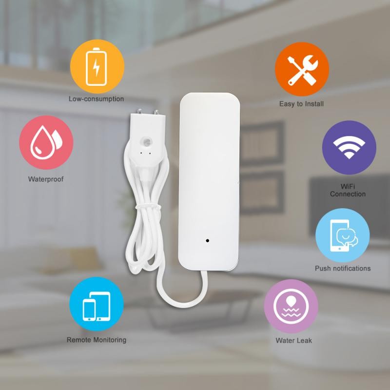 Tuya ZigBee/Wifi Water Leak Alarm Smart Water Sensor Leak Detector Smart Life APP Flood Alert Overflow Security Alarm System