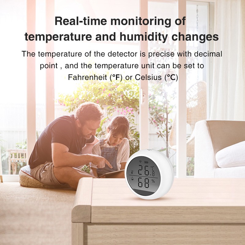 2022 Tuya Smart Wi-Fi Temperature Humidity Sensor Indoor Thermometer With LCD Display Smartlife Alexa Google