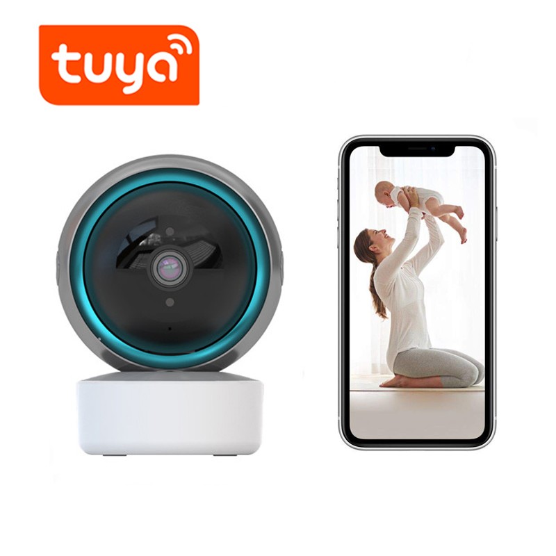 QZT Tuya IP Camera Wifi Indoor 360 Degree Dome Home Security Camera Video Surveillance Night Vision Baby Monitor Mini CCTV Camera Wifi