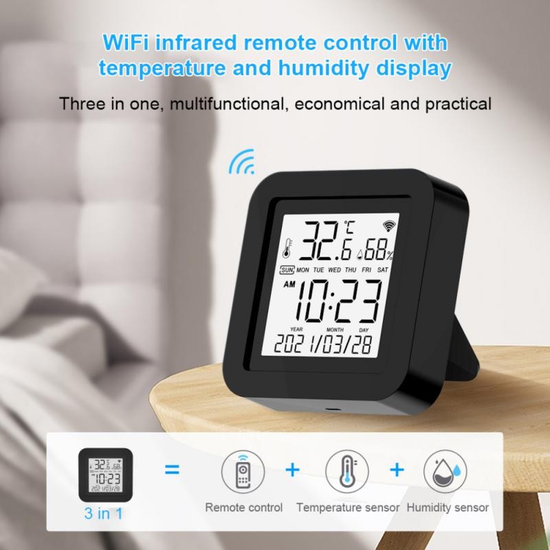 Wifi Temperature Sensor Humidity Indoor Hygrometer Thermometer Detector Smart Life Remote Control Support Alexa Google Home Hot