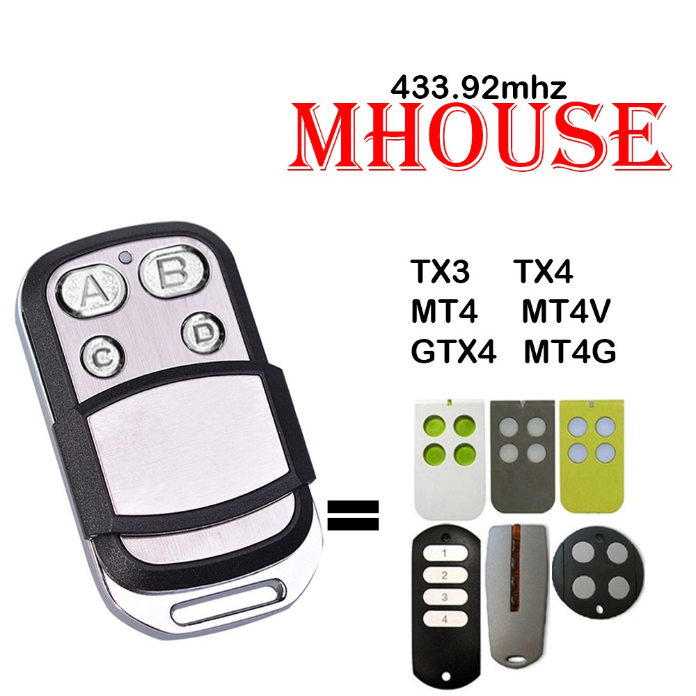 For Garage House Garage Remote Control TX3 GTX4 TX4 GTX4C 433MHz Rolling Code MOOVO MT4 MT4G MT4V Remote Control For Gate