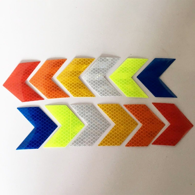 10pcsCar Motorcycle Body Decoration Arrow Modification Reflective Stickers Diamond Warning Stickers