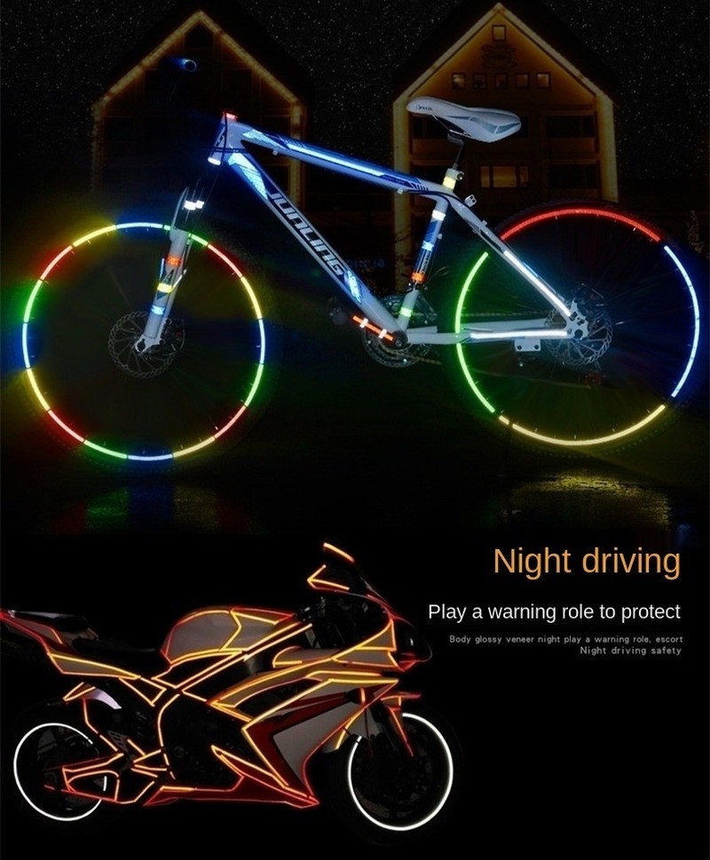 Modified Body Decorative Stickers Reflective Stickers Motorcycle Vehicle Contour Collision Warning Stickers