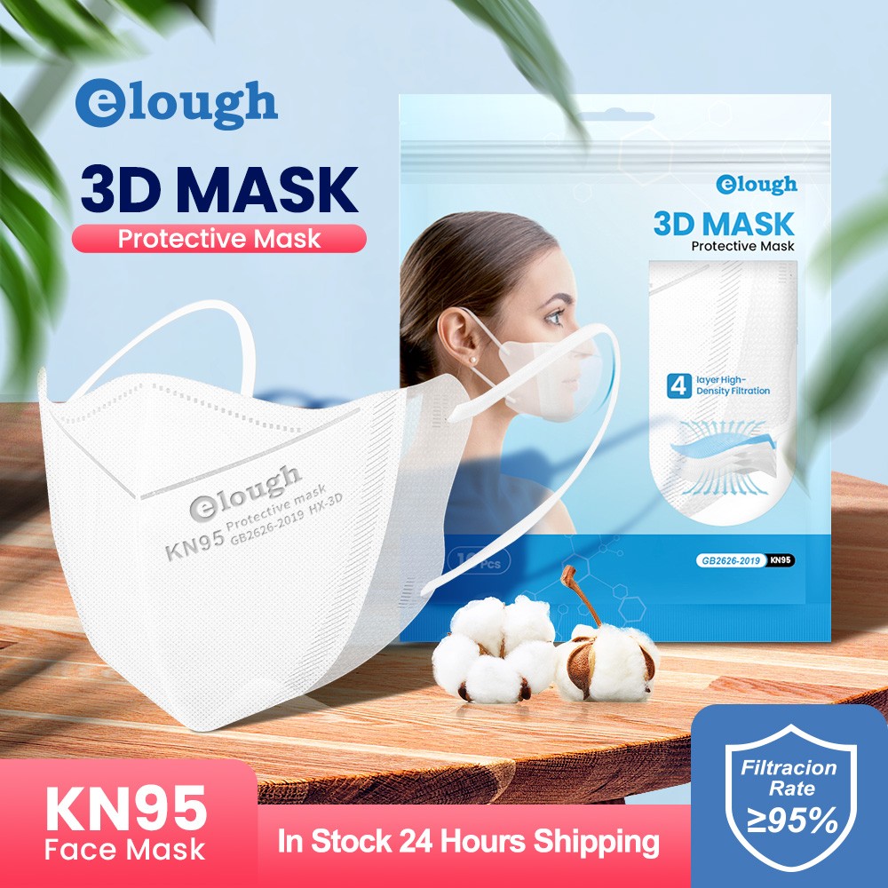 Elough mascarillas fpp2 3D Face Mask mascarilla kn95  fpp2 homologada españa KN95Mask Adult 4 Layers FFP2 Respirator Approved CE