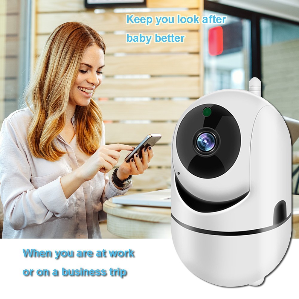 The smart camera to monitor the baby during sleep with Wi-Fi, high quality, with cloud storage, detects the movement and sounds of the child by sending messages to the phone, with infrared night vision, full glass lens, high-resolution sound and sound