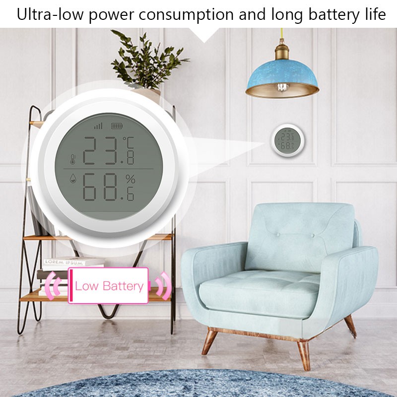 Tuya ZigBee Temperature Humidity Sensor LED Display Indoor Hygrometer Thermometer Smartlife Termometros for Alexa Google Home