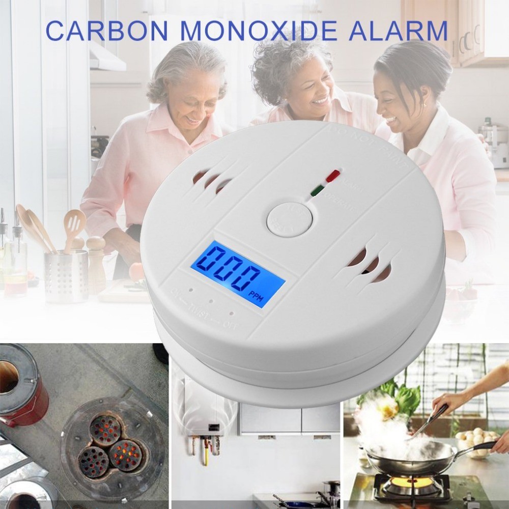 Home CO2 Sensor Wireless Sensor CO Carbon Monoxide Poisoning Smoke Gas Sensor Warning Alarm Detector LCD Indicator