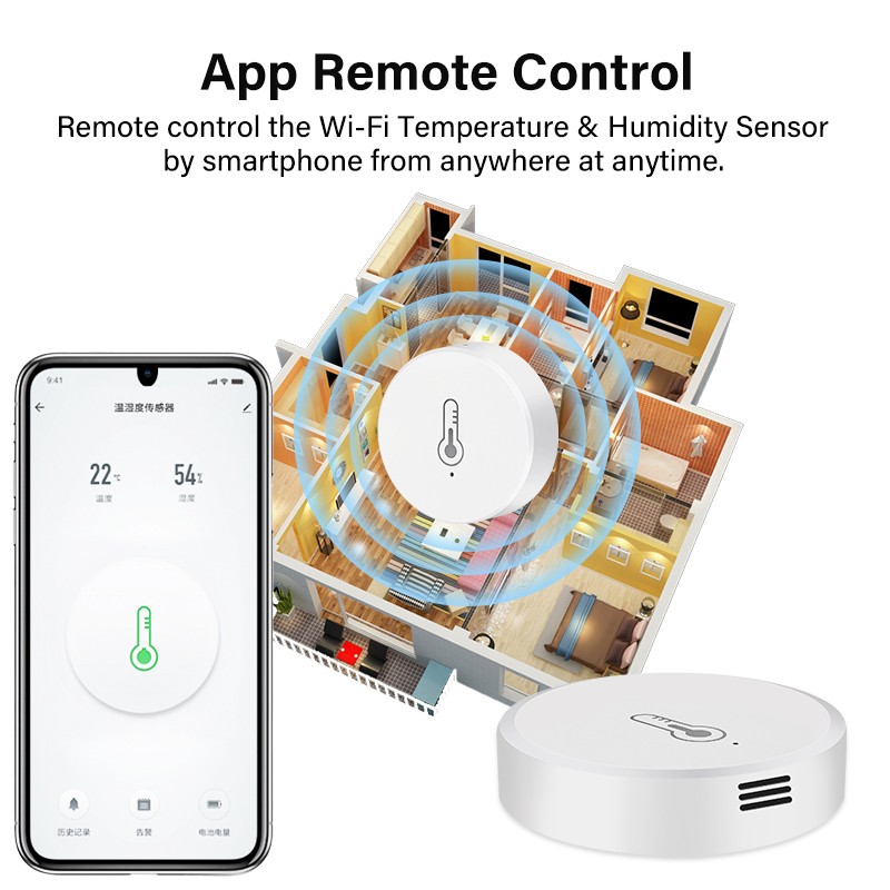 ZigBee Temperature Humidity Sensor Smart Home Thermometer Home Heat Detector Work Detector With Alexa Google Home Assistant