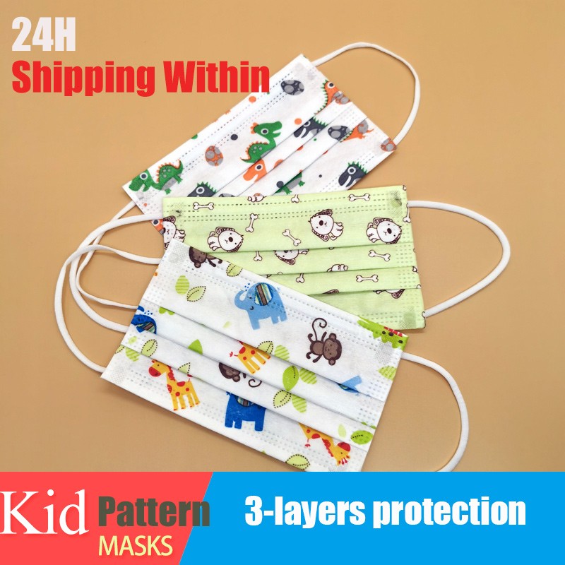 Colorful 20-200pcs Baby Kids Mask Disposable Face Masks Protective Breathable Mouth Masks Boys Girls Face Mascarillas 10pcs/bag