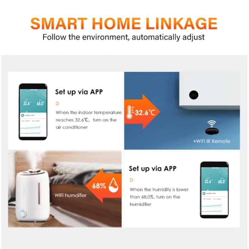 Tuya Zigbee Temperature Sensor Smart Home Tuya Smart Life APP Real-time Monitoring Work With Alexa Google Home Gateway Required