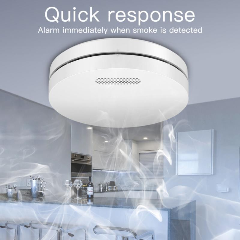 New Graffiti Intelligent WiFi Fire Smoke Alarm Home Wireless Smoke Detector Sensor Light Sound Alarm Sensor High Decibel Speaker