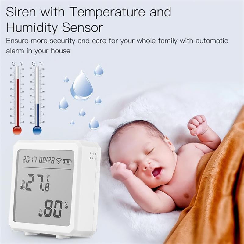 Tuya Smart ZigBee Temperature and Humidity Sensor Indoor Hygrometer Thermometer with LCD Screen Support Alexa Google Assistant