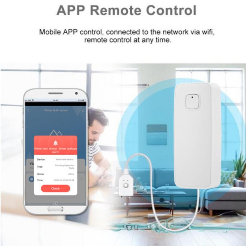 Tuya Home Alarm Water Leakage Alarm WIFI Water Immersion Sensor Flood Water Leak Detector For Independent Home Remote Alarm