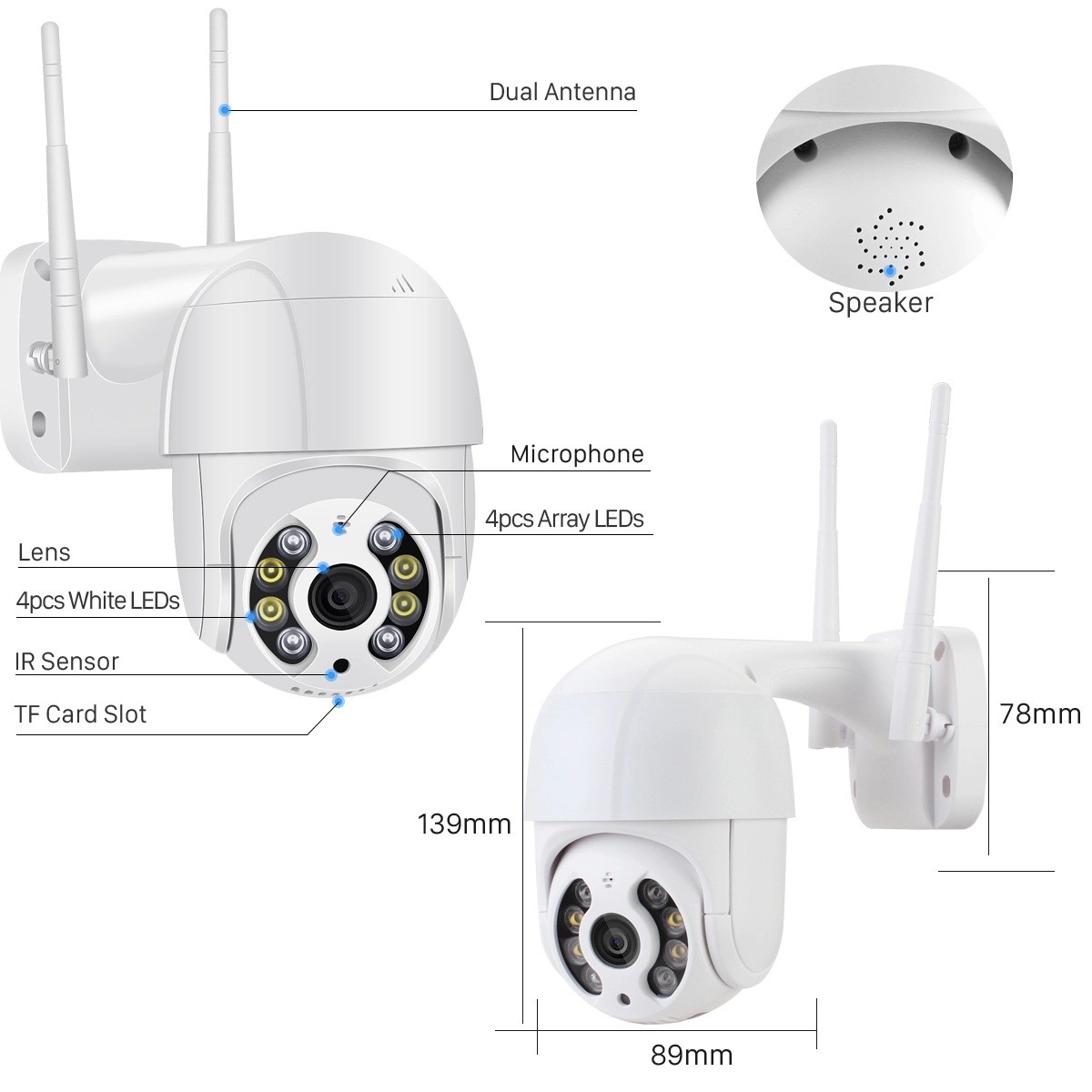 Original 2022 iP Camera 5MP HD Outdoor AI Human Audio Detection Wireless Security CCTV Camera Digital Surveillance Camera Wifi