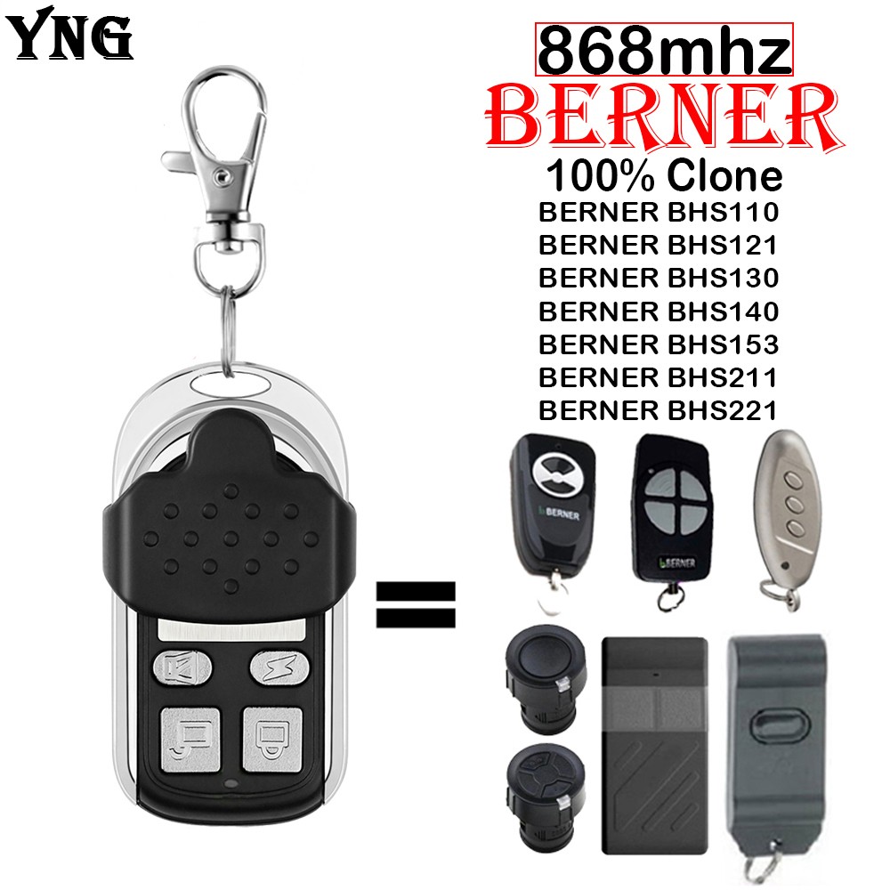 Berner 868MHz Garage Door Remote Control for Berner BHS121 BHS153 BHS110 BHS140 BHS221 Manual Transmitter for Electric Gate Control