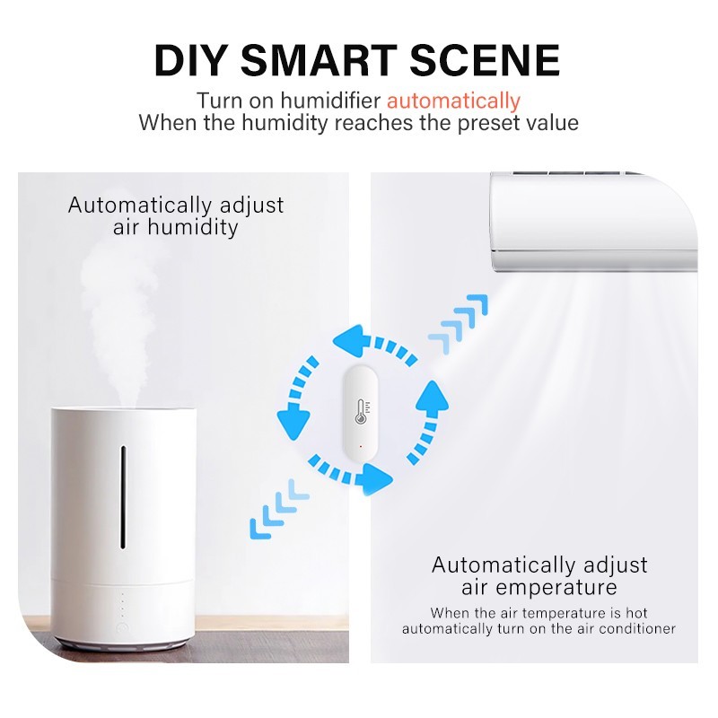 2022 Tuya ZigBee Temperature Sensor Humidity Monitor Reminder Temperature Humidity Via Smart Life Alexa Google Home ZigBee